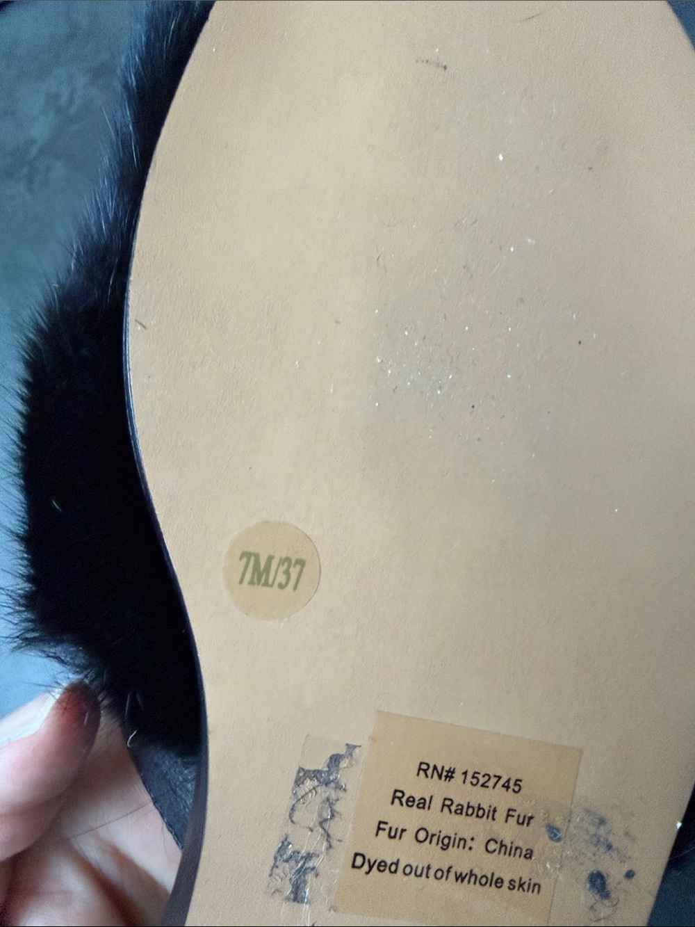 New 1. State Rabbit Fur Slides - Picture 5 of 5